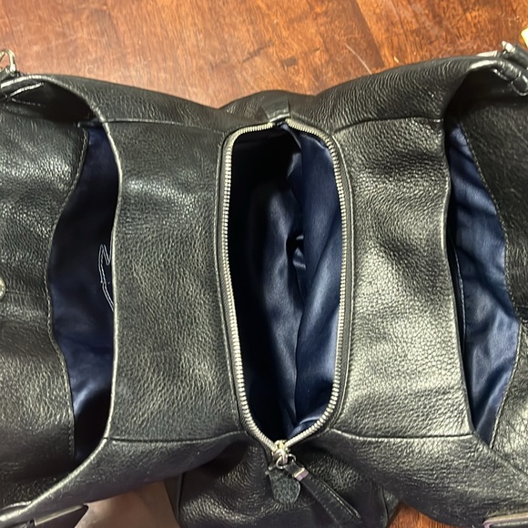 Coach hobo purse black leather, and blue interior - Picture 9 of 14